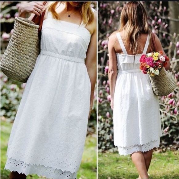Madewell Dresses & Skirts - NWT Madewell white eyelet crochet trim dress 6